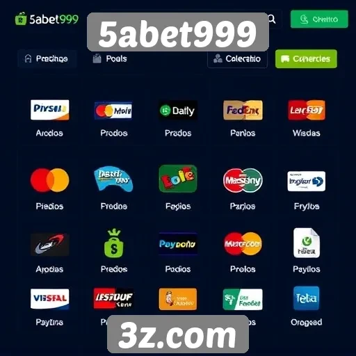 Opções de pagamento no site 5abet999
